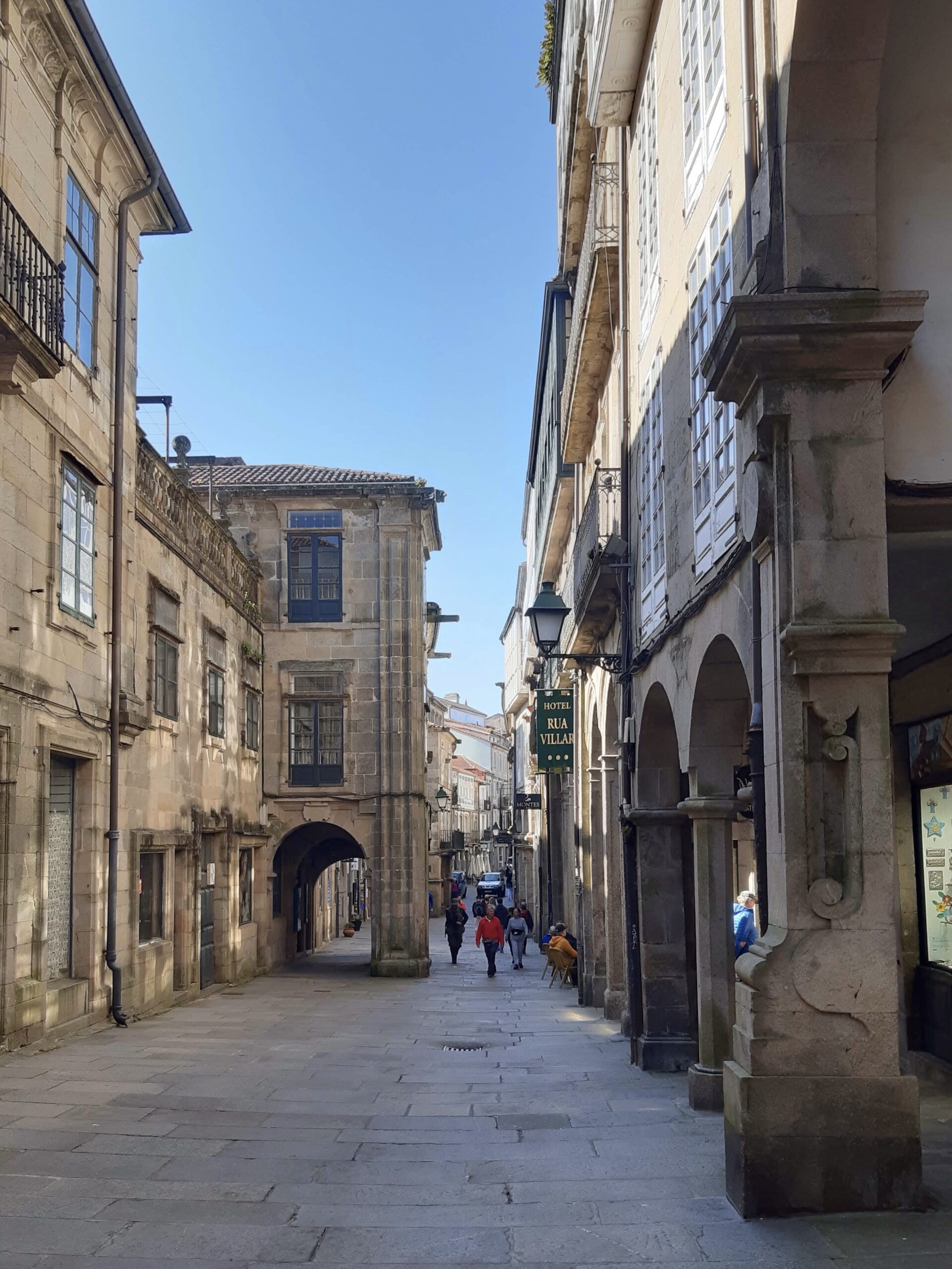 Street scene of Santiago de Compostela old town