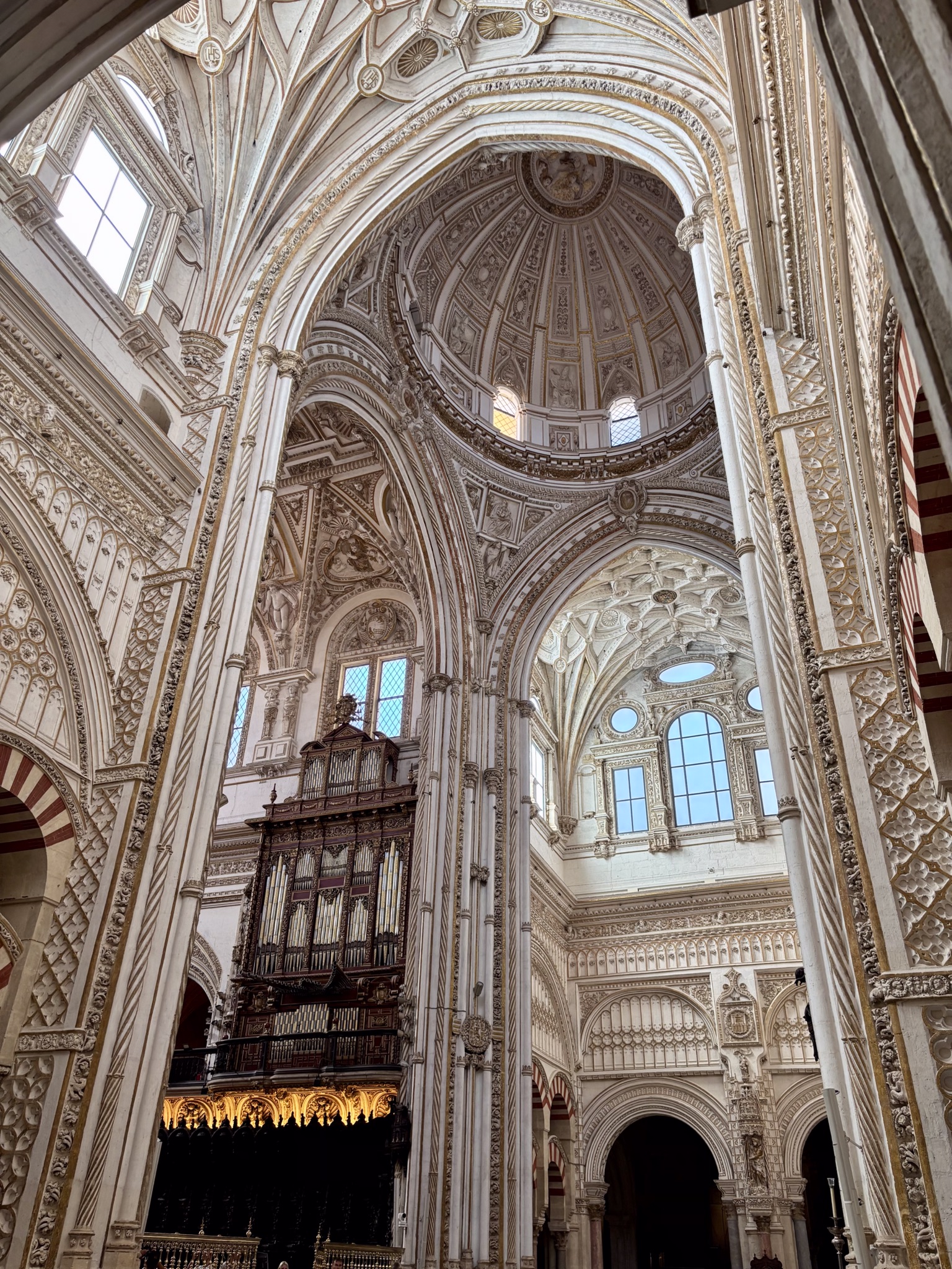 The domed ceiling of the Cathedral in the Mezquita in Cordoba