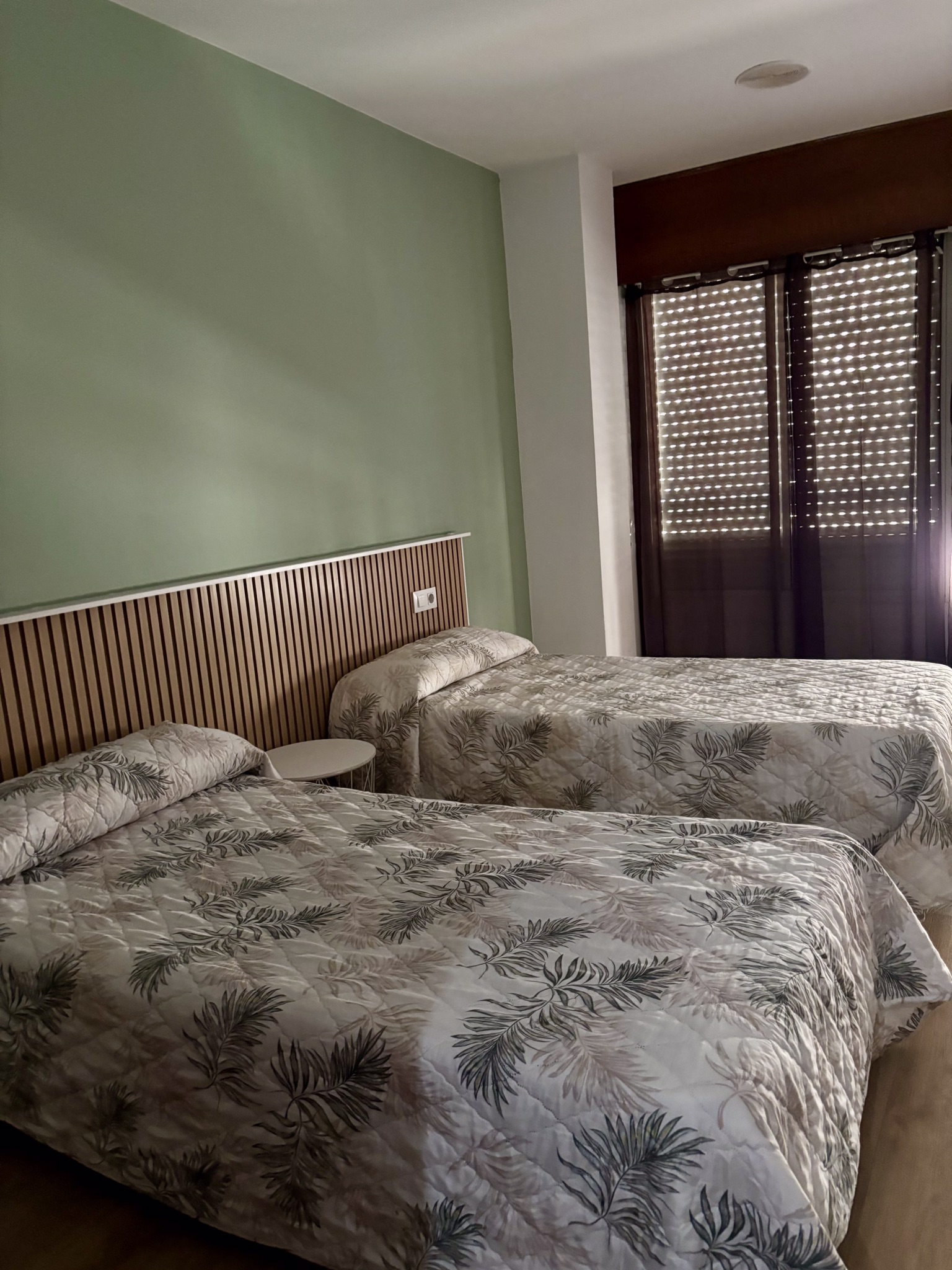 A double room at Hostal la Frontera in Ferrol on the Camino Ingles