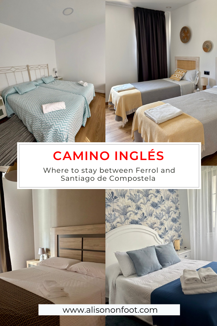 Read my reviews of everywhere I stayed on the Camino Ingles from Ferrol to Santiago de Compostela